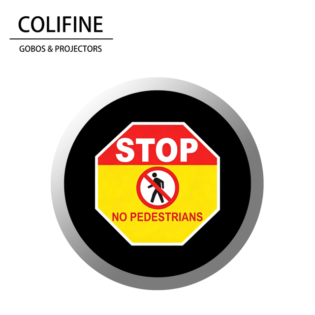STOP No Pedestrians - Yellow Red & White - AQ77 - COLIFINE Gobo